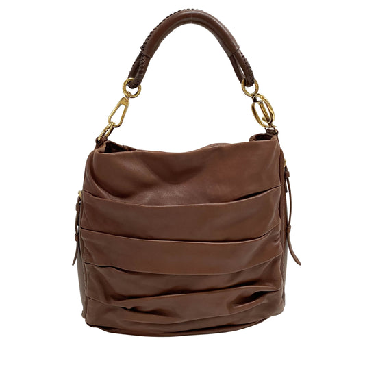 Brown Nappa Leather Shoulder Bag