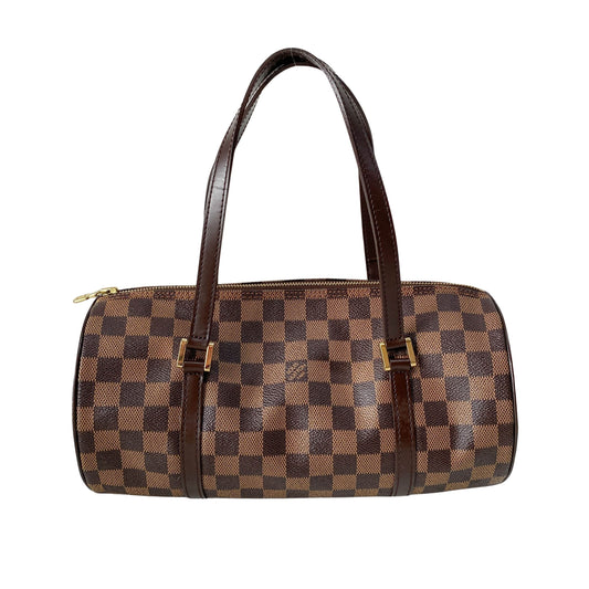 Papillon Damier Brown Canvas Shoulder Bag
