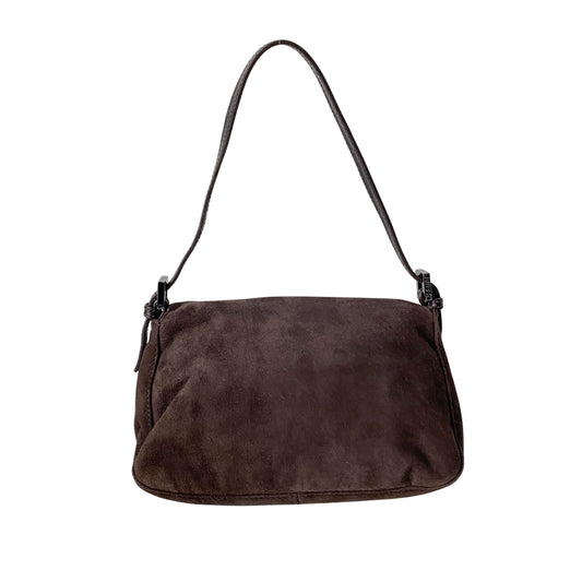 Mini Mamma Baguette Brown Suede Shoulder Bag