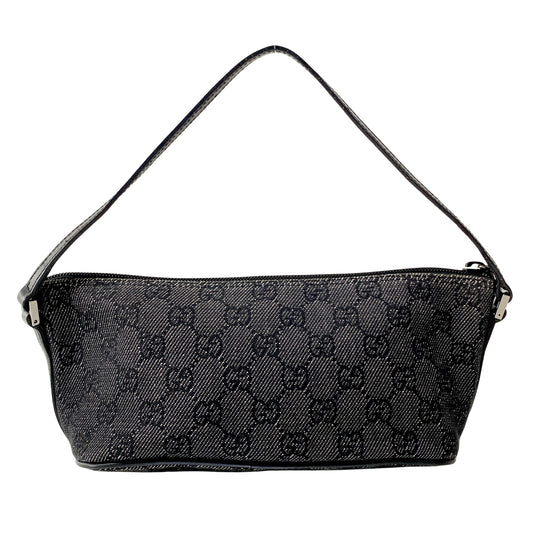 Black GG Canvas Boat Pouch