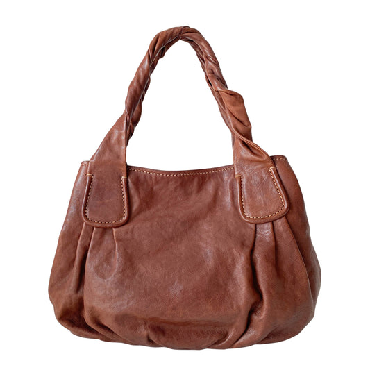 Vintage Brown Leather Tote Bag