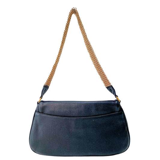 Rose Gold Wide Chain Strap Belt Bag