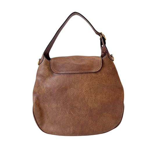 Horsebit Brown Leather Shoulder Bag