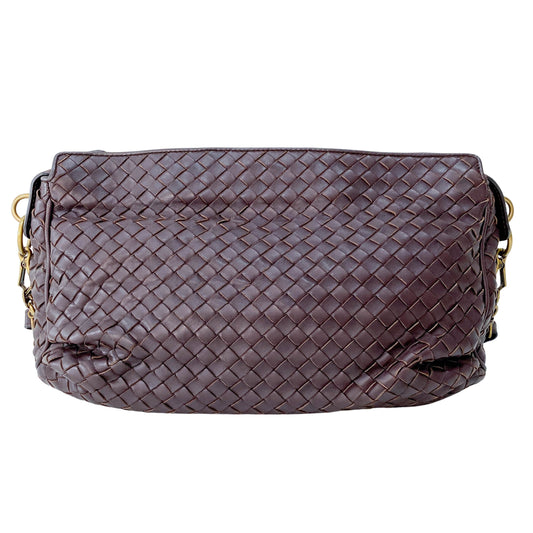 Brown Intrecciato Shoulder Bag