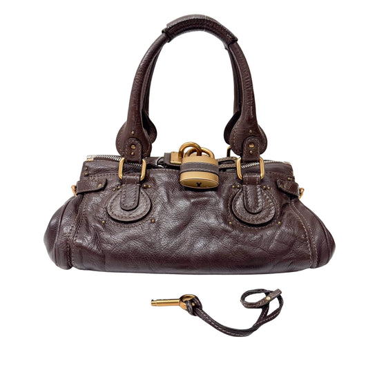 Paddington Brown Calfskin Leather Shoulder Bag