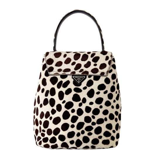 Pony Hair Dalmation print Top Handle Bag