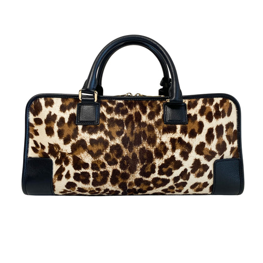 Loewe Amazona 36 Leopard Print Pony Hair Handbag