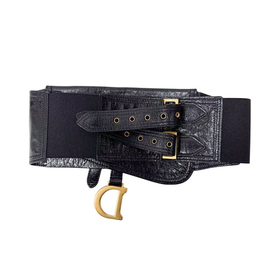 Saddlebelt Black Leather Fanny Pack Pouch