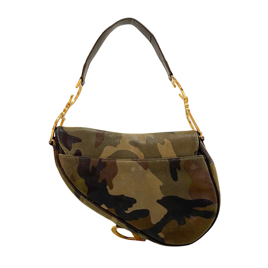 Cammo Leather Saddle Bag