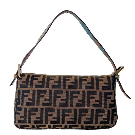 Baguette Brown Zucca Canvas/Ponyhair Shoulder Bag