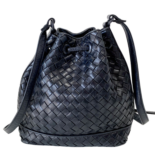 Intrecciato Black Bucket Bag