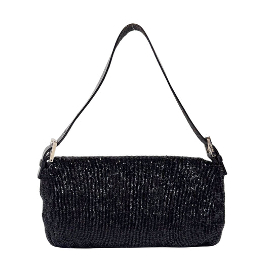 Baguette Black Beads Shoulder Bag