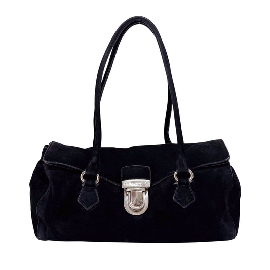Black Suede Shoulder Bag