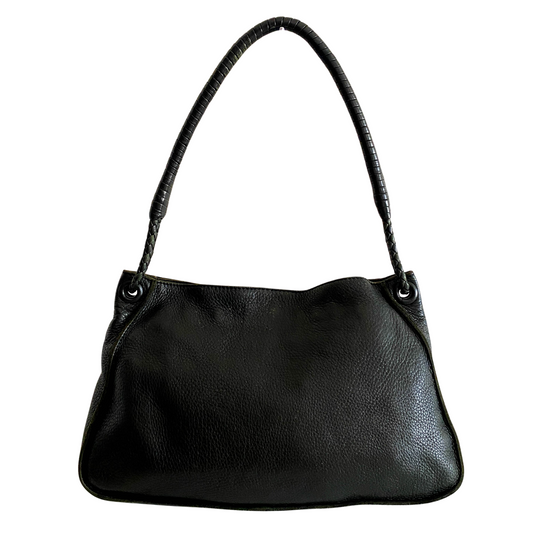 Vintage Black Leather Shoulder Bag