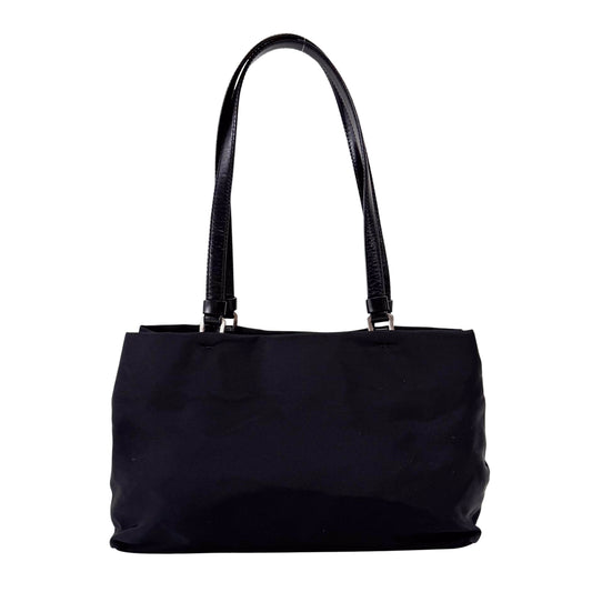 Tessuto Black Nylon Shoulder Bag