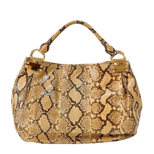 Yellow Embossed Python Leather