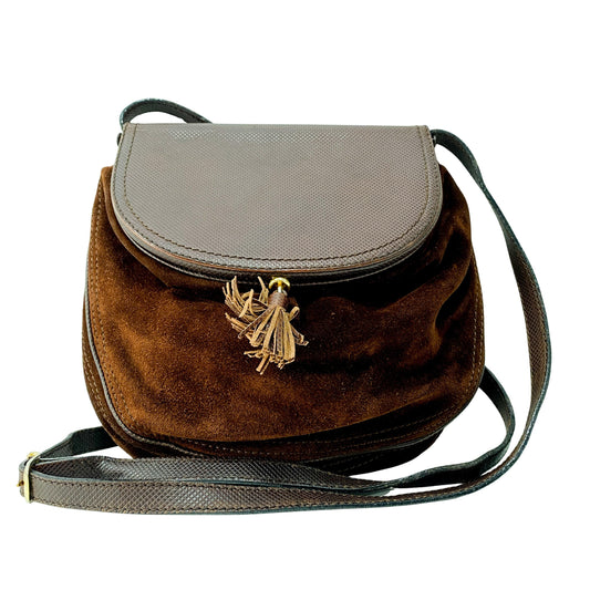 Vintage Brown Suede Shoulder Bag