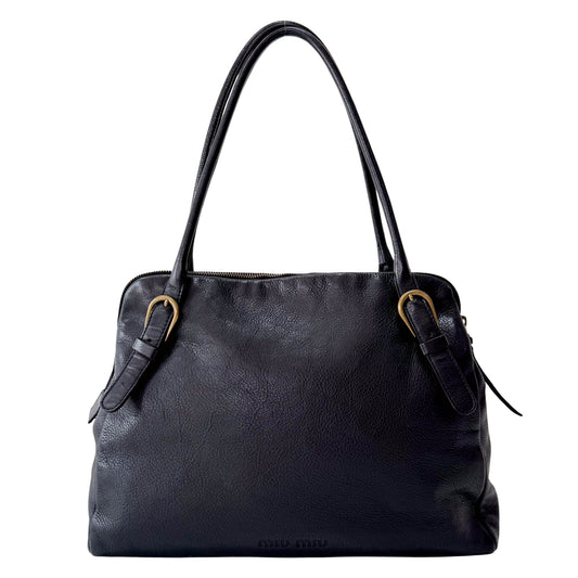 Archive Black Leather Shoulder Bag