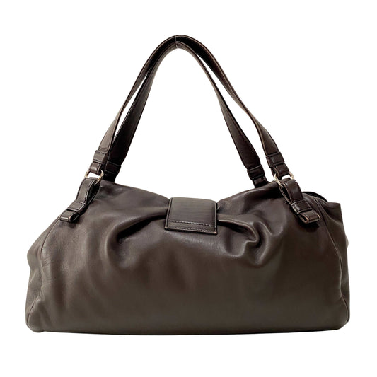 Anagram Brown Leather Shoulder Bag