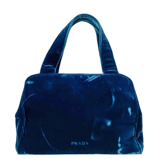 Green Velvet Top Handle Bag