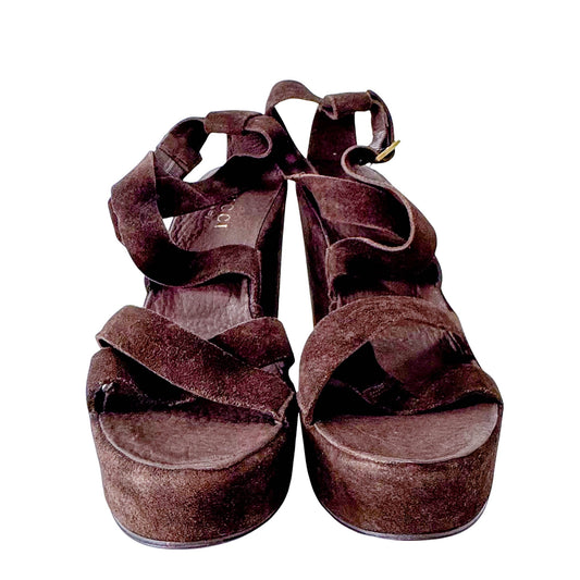 Suede Brown Sandals 37