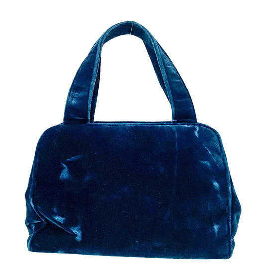Green Velvet Top Handle Bag