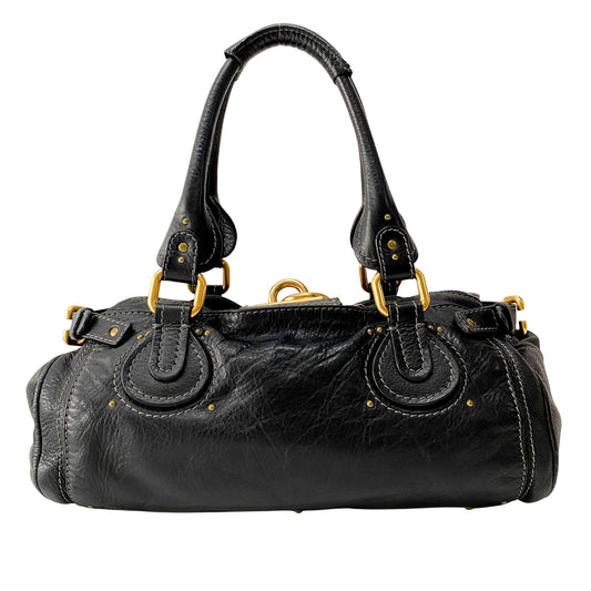 Paddington Black Leather Shoulder Bag
