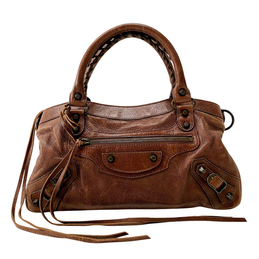 The First Brown Leather Shoulder Bag