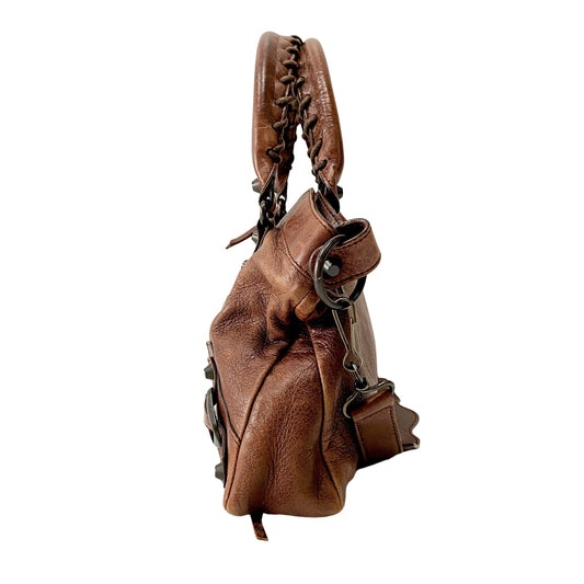 The First Brown Leather Shoulder Bag