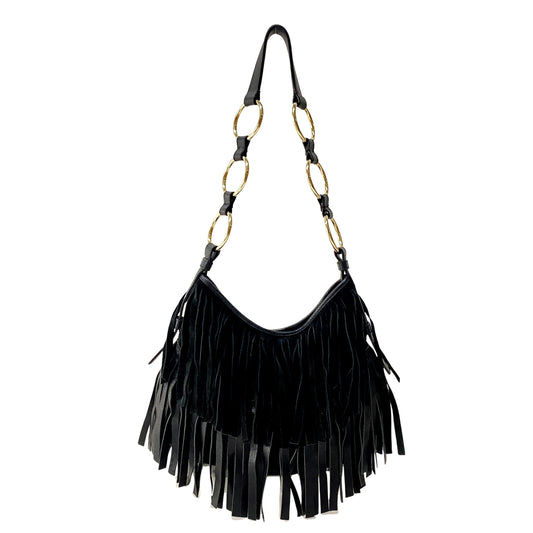 Boheme Black Leather & Suede Shoulder Bag