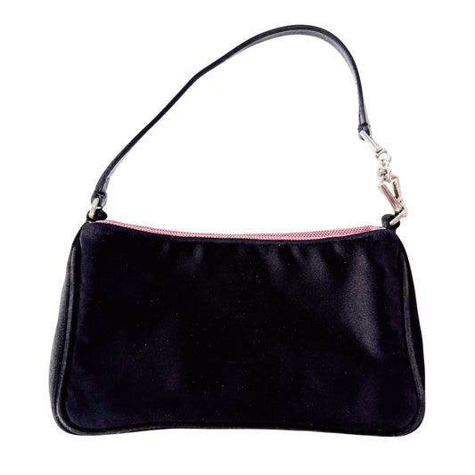 Mini Black Satin Bag