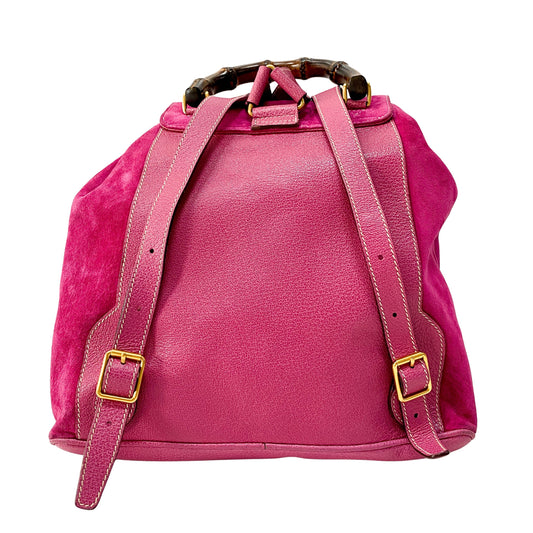 Bamboo Pink Suede Backpack