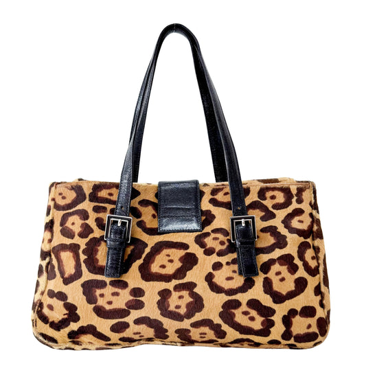 Pony Hair Cheetah Print Shoulder Bag