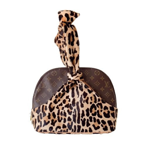 Azzedine Alaia Monogram Brown Leopard Leather Bag