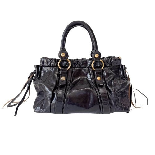 Vitello Black Leather Bag