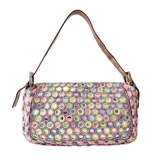 Limited Edition Baguette Embroidered Mirror Shoulder Bag