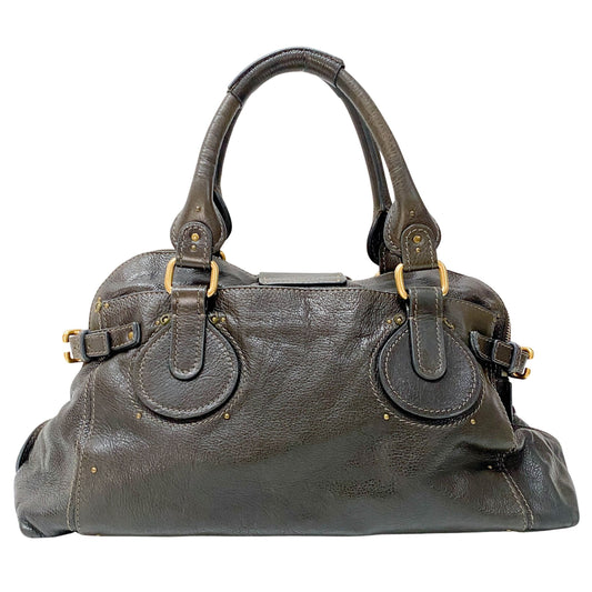 Paddington Brown Calfskin Leather Shoulder Bag