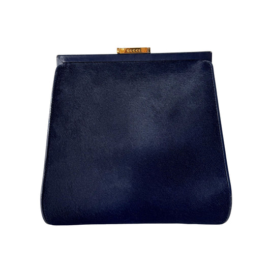 Vintage Navy Pony Hair Backback