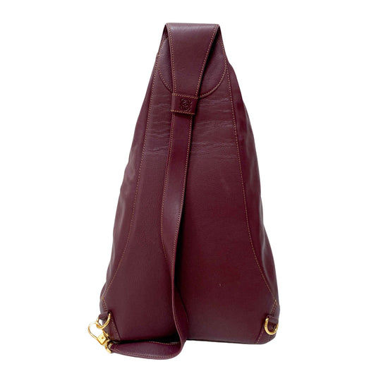 Anton Burgundy Leather Crossbody Bag