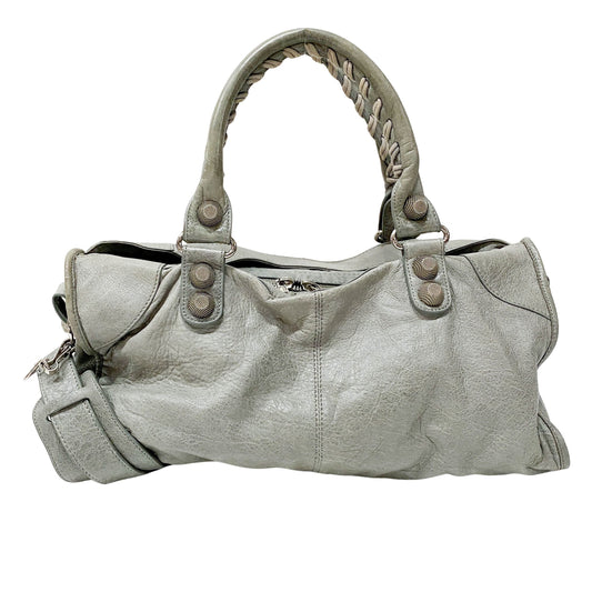 Part Time 21 Hardware Grey Calfskin Leather Two Way Bag