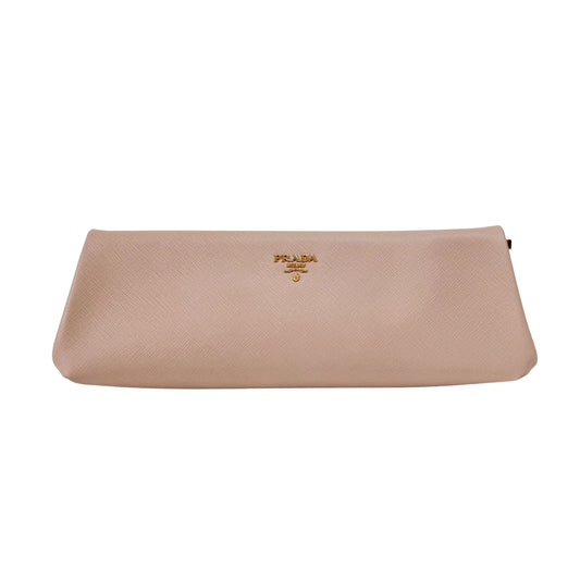Saffiano Pink Canvas Clutch Bag