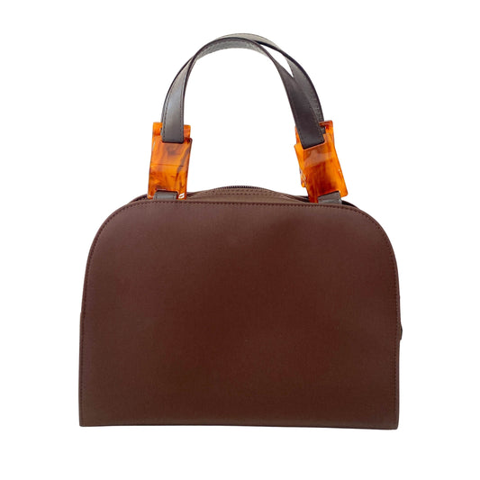 Brown Nylon Handle Bag