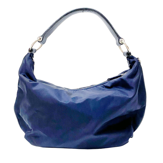 Navy Nylon Shoulder Bag
