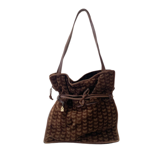 Little Butterflies Print Suede Bag