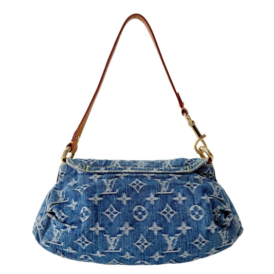 Monogram Blue Denim Mini Pleaty