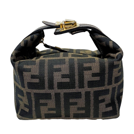 Zucca Brown Canvas Vanity Pouch