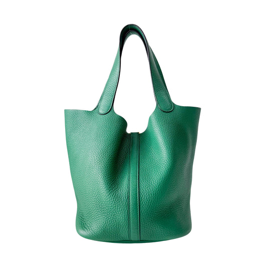 Picotin Lock 22 MM Taurillon Clemence Vert vertigo Gold hardware