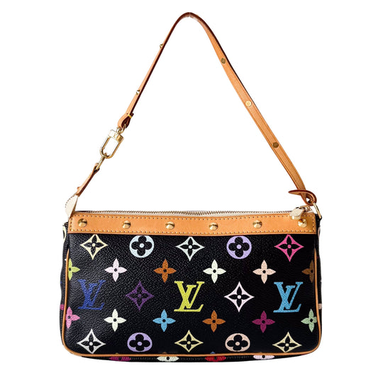 Takashi Murakami Pochette Accessoire Multi-colour Black Monogram Coated Canvas Bag