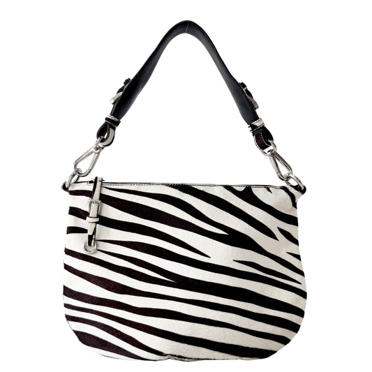 Zebra Print Pony Hair Shoulder Bag