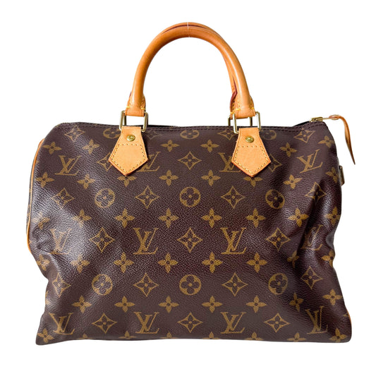 Monogram Speedy 30 Brown Canvas Leather Bag
